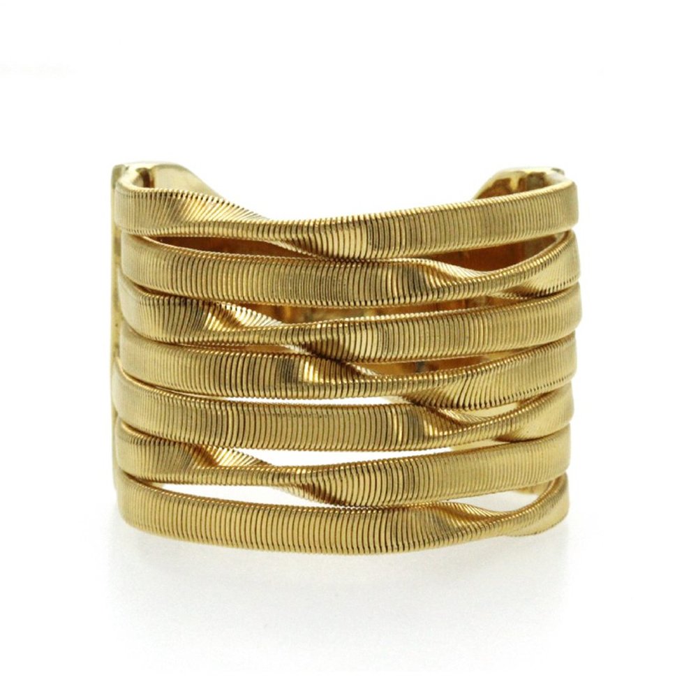 Authentic Marco Bicego 18K Yellow Gold Marrakech Seven Strand Ring Size 7